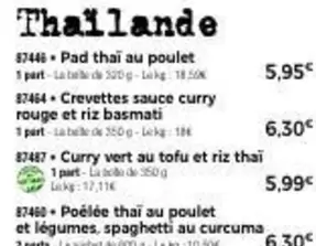 Curry Vert Au Tofu Et Riz Thai offre à 5,95€ sur Maison Thiriet