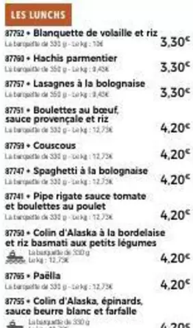 Blanquette De Volaille Et Riz offre à 3,3€ sur Maison Thiriet