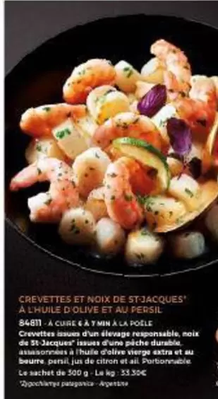 Crevettes Et Noix De Stjacques À L'huile D'olive Et Au Fesill offre sur Maison Thiriet