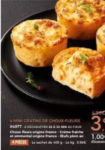 Mini Gratins De Choux Fleurs offre à 3€ sur Maison Thiriet