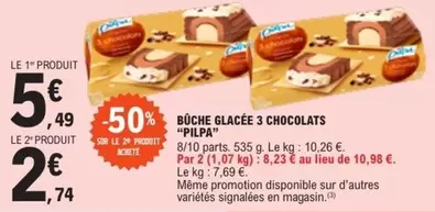 Pilpa - Bûche Glacée 3 Chocolats offre à 2,74€ sur E.Leclerc Express