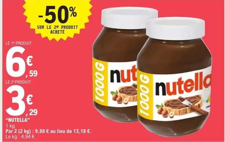 Nutella - offre à 6,59€ sur E.Leclerc Express