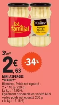 D'aucy - Mini Asperges offre à 2,63€ sur E.Leclerc Express