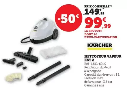 Kärcher - Nettoyeur Vapeur Kst 2 offre à 99,99€ sur Super U