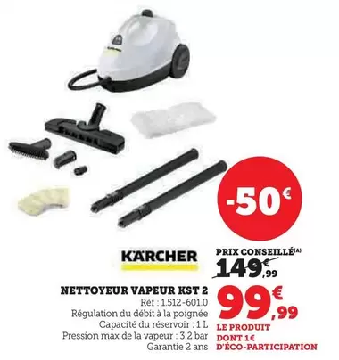 Kärcher - Nettoyeur Vapeur KST 2 offre à 99,99€ sur Hyper U