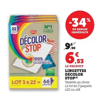 Decolor Stop - Lingettes offre à 6,53€ sur U Express