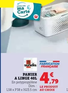 Sundis - Panier A Linge  offre à 4,79€ sur U Express