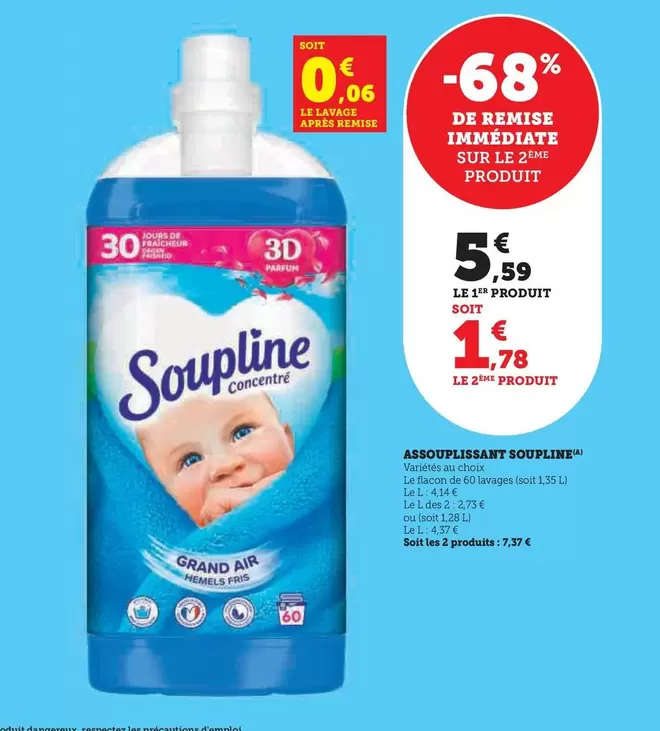 Soupline - Assouplissant offre à 5,59€ sur U Express