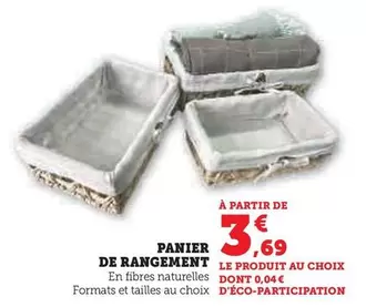 Panier De Rangement offre à 3,69€ sur U Express