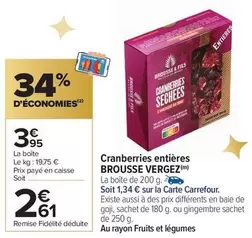 Carrefour - Cranberries Entières offre à 2,61€ sur Carrefour Contact