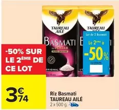 Taureau Ailé - Riz Basmati offre à 3,74€ sur Carrefour Contact