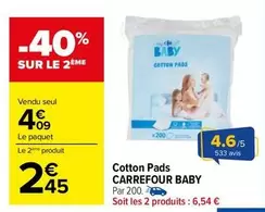 Carrefour - Cotton Pads Baby offre à 4,09€ sur Carrefour Contact