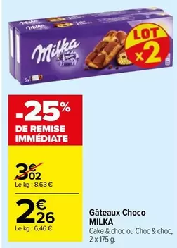 Milka - Gâteaux Choco offre à 2,26€ sur Carrefour Market