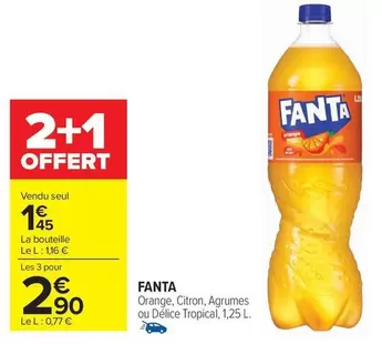 Fanta - Orange, Citron, Agrumes Ou Délice Tropical offre à 1,45€ sur Carrefour Market