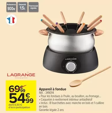 Lagrange - Appareil à fondue offre à 54,99€ sur Carrefour Market