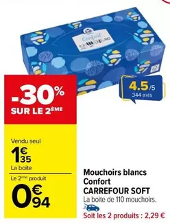 Carrefour - Mouchoirs Blancs Confort Soft offre à 1,35€ sur Carrefour Drive