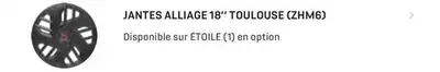 Jantes Alliage 18" Toulouse (ZHM6) offre sur DS