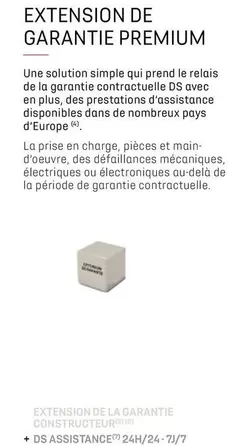 Extension De Garantie Premium offre sur DS