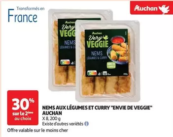 Auchan - Nems Aux Légumes Et Curry "Envie De Veggie" offre sur Auchan Hypermarché