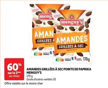 Menguy's - Amandes Grillées À Sec Pointe De Paprika offre sur Auchan Hypermarché