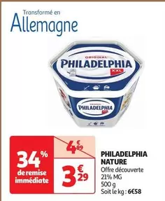 Philadelphia - Nature offre à 3,29€ sur Auchan Hypermarché