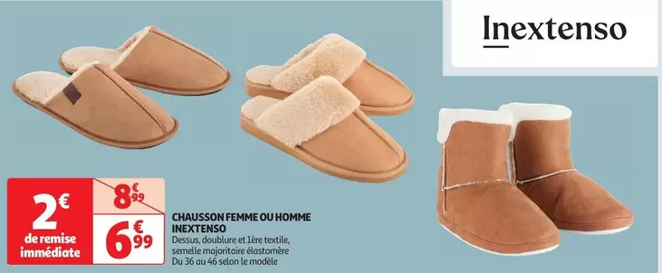 Inextenso - Chausson Femme Ou Homme offre à 6,99€ sur Auchan Hypermarché