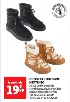 Inextenso - Boots Fille Ou Femme offre à 19,99€ sur Auchan Hypermarché