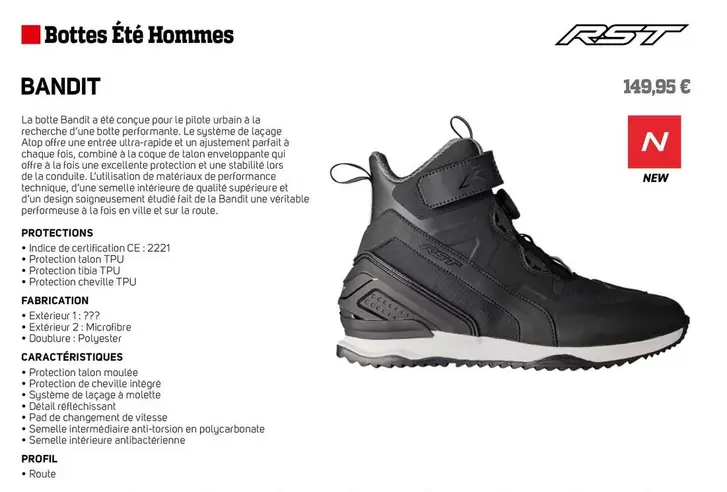 Bottes Été Hommes Bandit offre à 149,95€ sur Bihr