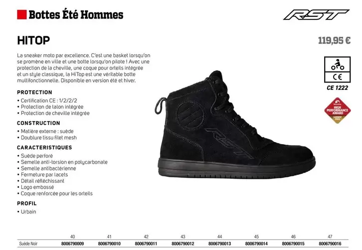 Rst - Bottes Été Hommes Hitop offre à 119,95€ sur Bihr