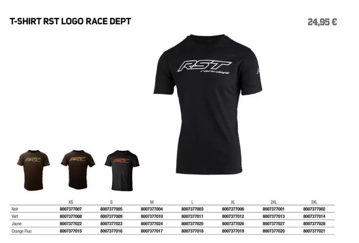 Xs - T-shirt Rst Logo Race Dept offre à 24,95€ sur Bihr