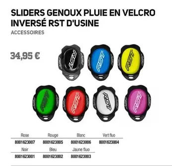 Sliders Genoux Pluie En Velcro Inversé Rst D'usine offre à 34,95€ sur Bihr