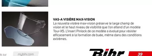 Vas-a Visière Max-vision offre à 39€ sur Bihr