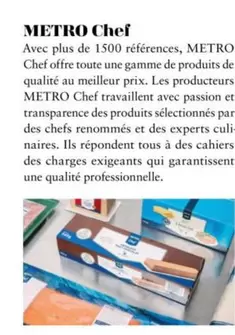 Metro Chef offre sur Metro