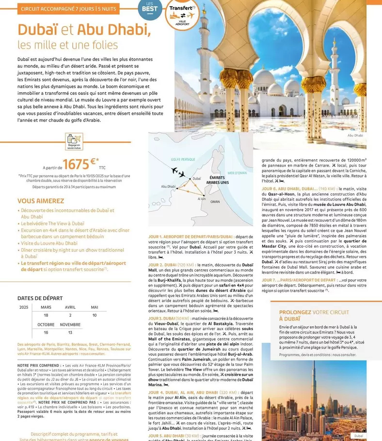 Dubaï Et Abu Dhabi, Les Mille Et Une Folies  offre à 1675€ sur Salaün Holidays