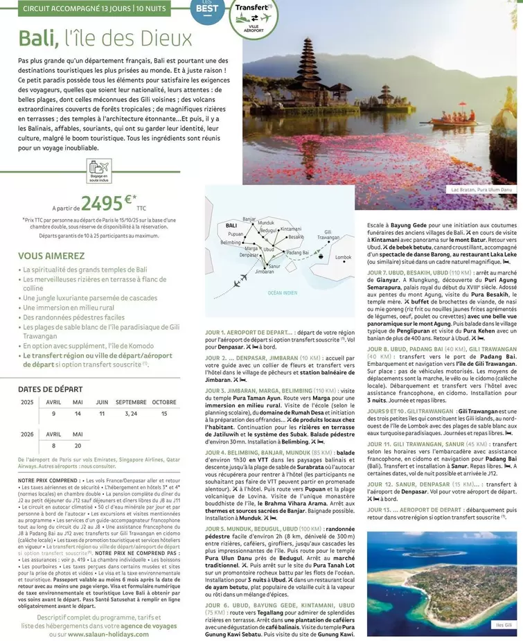 Bali, L'île Des Dieux offre à 2495€ sur Salaün Holidays