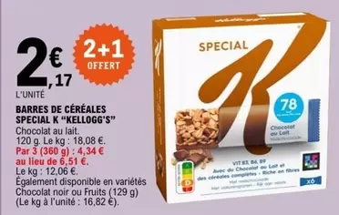 Kellogg's - Barres De Céréales Special K offre à 2,17€ sur E.Leclerc