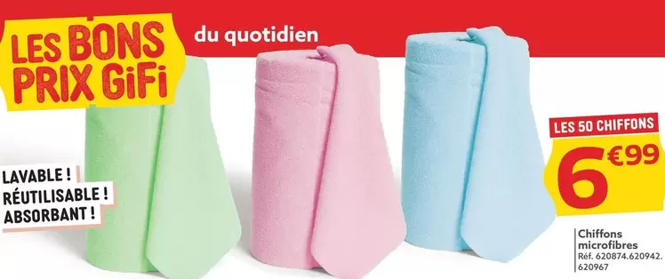 Chiffons Microfibres offre à 6,99€ sur Gifi