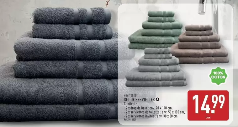 Set De Serviettes offre à 14,99€ sur Aldi