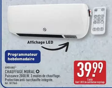 Chauffage Mural offre à 39,99€ sur Aldi