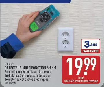 Ferrex - Detecteur Multifonction 5-en-1 offre à 19,99€ sur Aldi