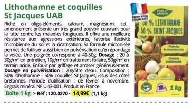 U - Lithothamme Et Coquilles St Jacques ab offre à 14,99€ sur Magellan