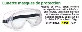 Lunette Masques De Protection offre à 4,99€ sur Magellan