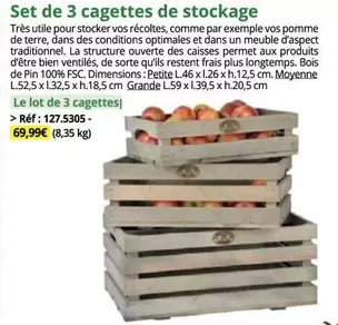 Bien - Set De 3 Cagettes De Stockage offre à 69,99€ sur Magellan