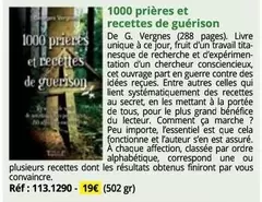 1000 Prières Et Recettes De Guérison offre à 19€ sur Magellan