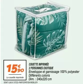 Dim - Couette Imprimée 2 Personnes Exotique offre à 15,9€ sur Netto