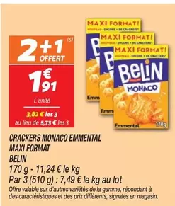 Belin - Crackers Monaco Emmental Maxi Format offre à 1,91€ sur Netto