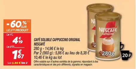 Nescafé - Café Soluble Cappuccino Original offre à 4,19€ sur Netto