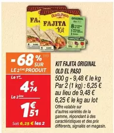 Old El Paso - Kit Fajita Original offre à 4,74€ sur Netto