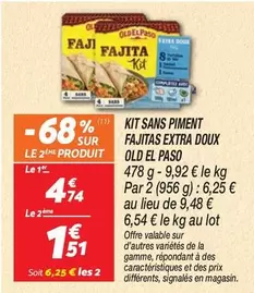 Old El Paso - Kit Sans Piment Fajitas Extra Doux offre à 4,74€ sur Netto