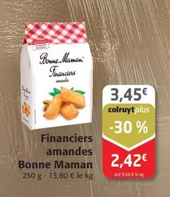 Bonne Maman - Financiers Amandes offre à 3,45€ sur Colruyt